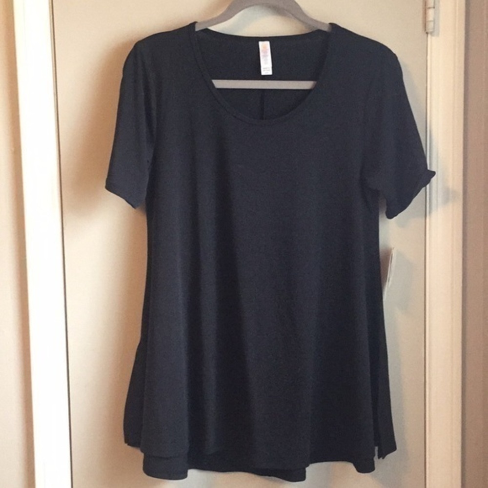NEW LuLaRoe Solid BLACK Noir Perfect Fit/Flare Women’s Polyester Tee - Sz XXS